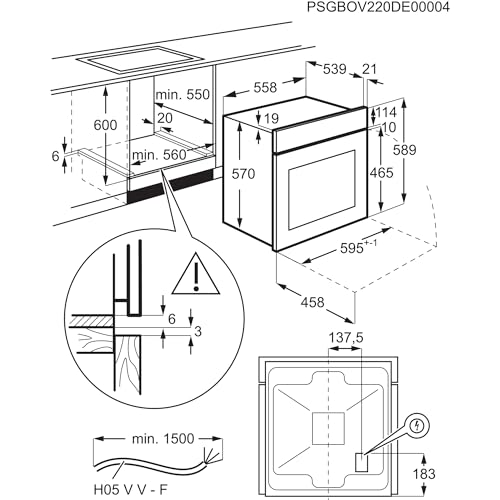 AEG Einbaubackofen – Serie 5 Ringheißluft: Gleichmäßige Garergebnisse auf 3 Ebenen – Pyrolyse Selbstreinigung – 25 Automatikprogramme – LED-Touchdisplay – Schnellaufheizung – Schwarz – BPE53516AB