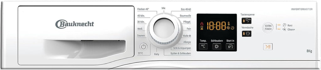 Bauknecht W8 W6400 A Waschmaschine/ 8kg/ Frontlader/Digital Motion-Technologie/AutoClean/Anti-Allergie-Programm/ 1400 U/min, weiß