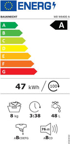 Bauknecht W8 W6400 A Waschmaschine/ 8kg/ Frontlader/Digital Motion-Technologie/AutoClean/Anti-Allergie-Programm/ 1400 U/min, weiß