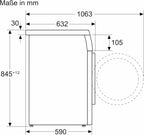 Bosch WUU28T71, Stiftung Warentest Testsieger*, Serie 6 Waschmaschine 8 kg, Unterbaufähig, 1400 UpM, Beladungserkennung, Hygiene Plus, Nachlegefunktion, Frontlader, LED Display, Schontrommel, AquaStop