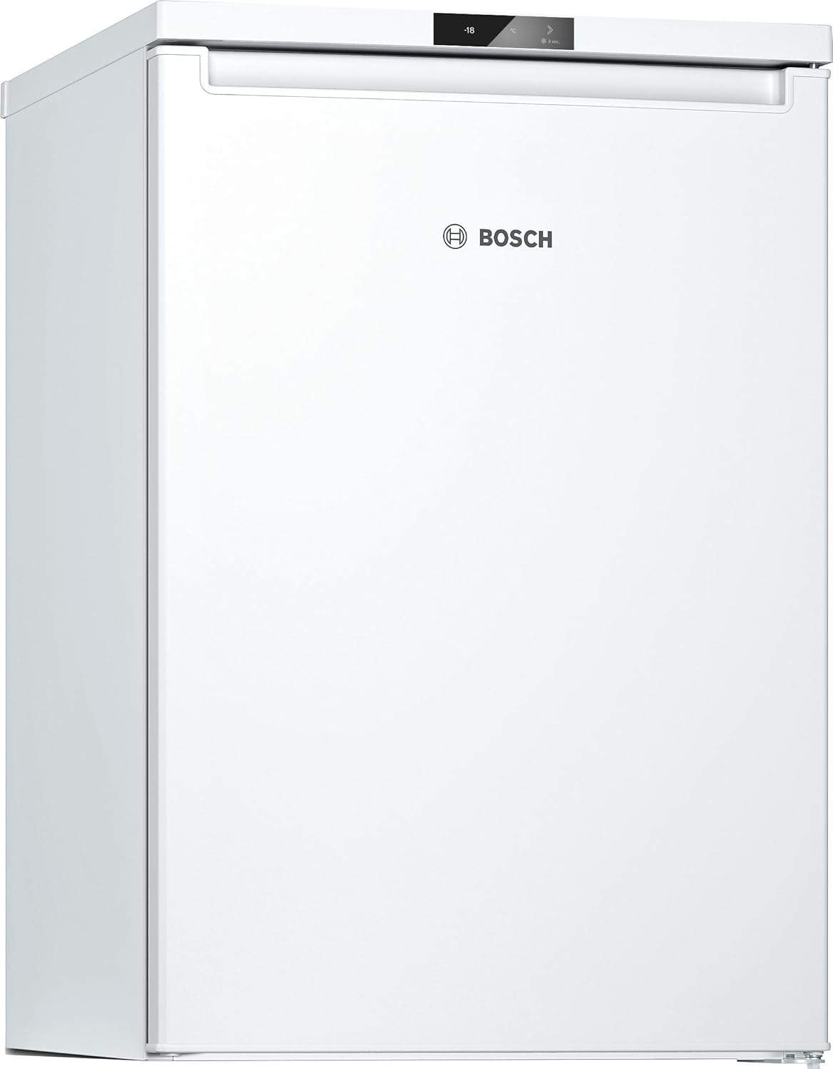 Bosch GTV15NWEB Serie 2 Mini-Gefrierschrank 85 x 56, 83 L, Super Gefrieren für schnelles Einfrieren von frischen Lebensmitteln, 39 dB leise trotz, Tür-Alarm und elektrische Temperatursteuerung, Weiß