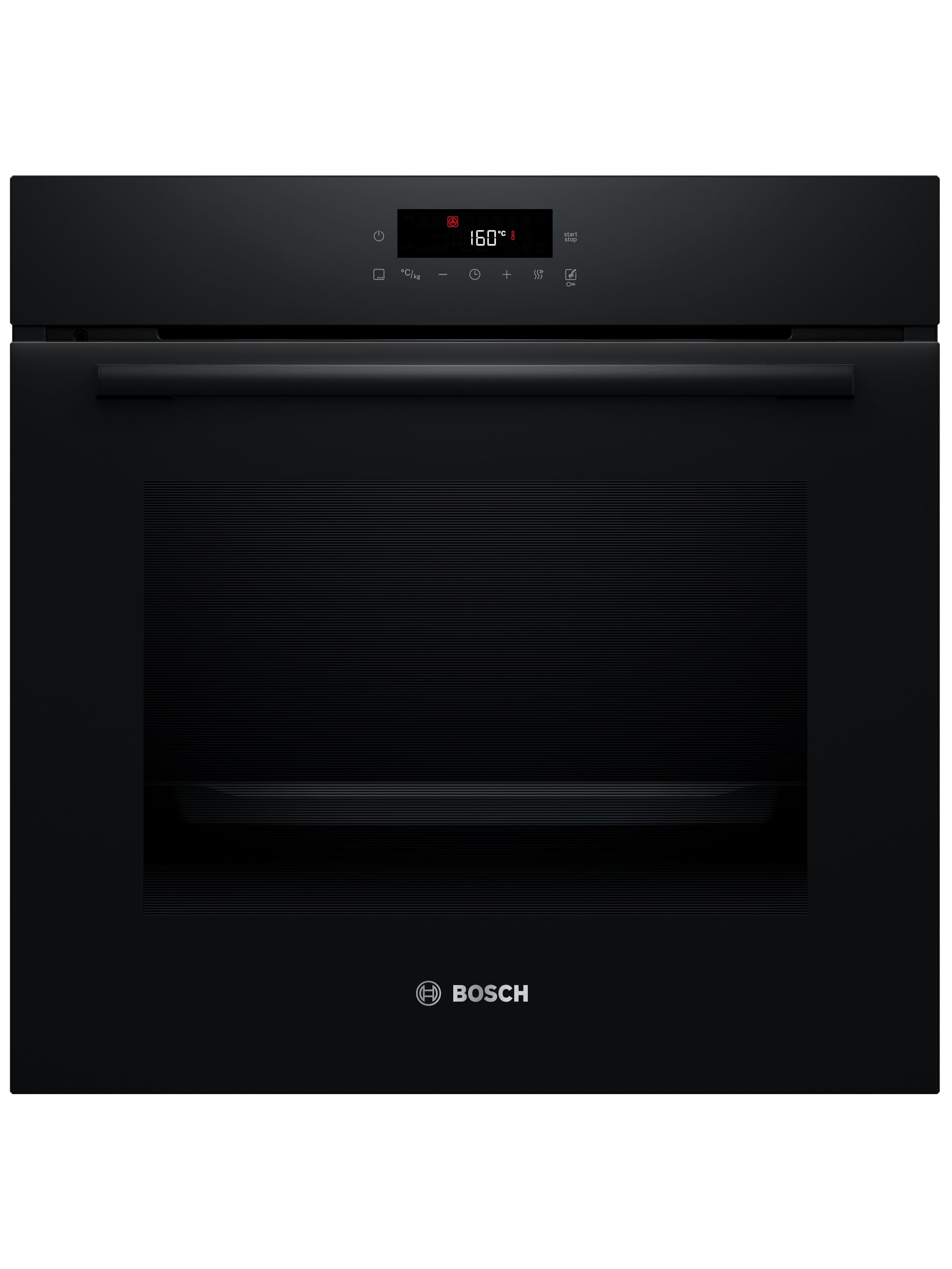 Bosch HBG7741B1, Serie 8 Smarter Einbau-Backofen, 60 x 60 cm, Made in Germany, Schwarz, Pyrolyse & Hydrolyse Selbstreinigung, Air Fry, Back Assist, 4D Heißluft, Farb-Touchscreen & Bedienring
