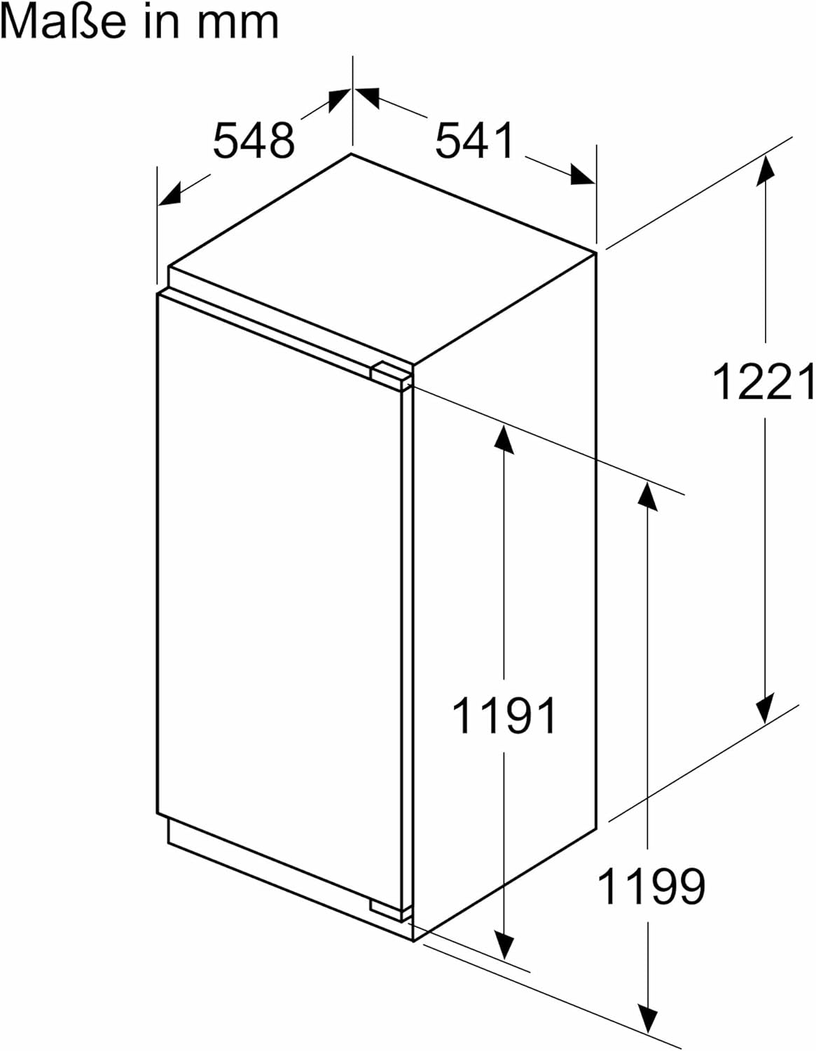 Bosch KIL42VFE0 Serie 4, Einbau-Kühlschrank mit Gefrierfach, 122 x 56 cm, Made in Germany, 172 L Kühlen & 15 L Gefrieren, Flachscharnier, FreshSense - für konstante Innentemperatur, Multibox XXL, LED