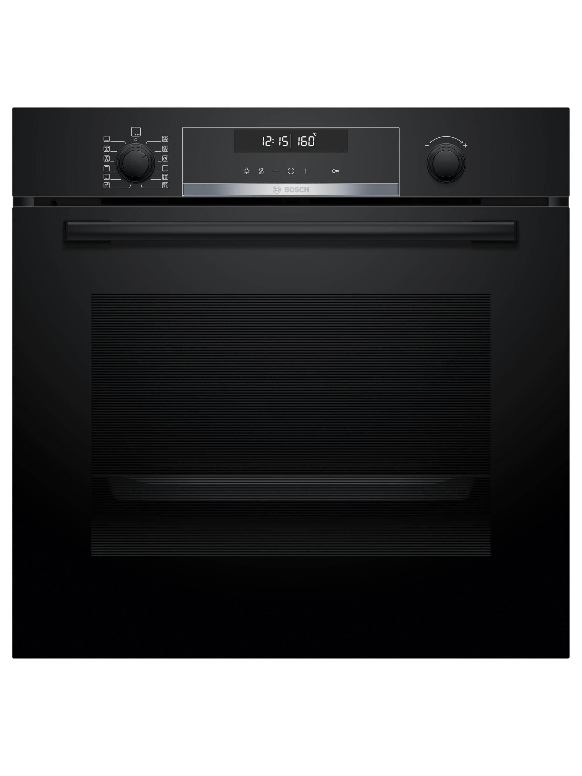 Bosch HBG7741B1, Serie 8 Smarter Einbau-Backofen, 60 x 60 cm, Made in Germany, Schwarz, Pyrolyse & Hydrolyse Selbstreinigung, Air Fry, Back Assist, 4D Heißluft, Farb-Touchscreen & Bedienring