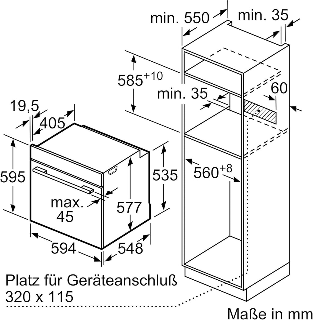 Siemens HB774G1B1, Stiftung Warentest Testsieger*, iQ700 Smarter Einbau-Backofen 60x60 cm, Made in Germany, activeClean Pyrolyse & humidClean Hydrolyse, Air Fry, Automatikprogramme, Touchscreen