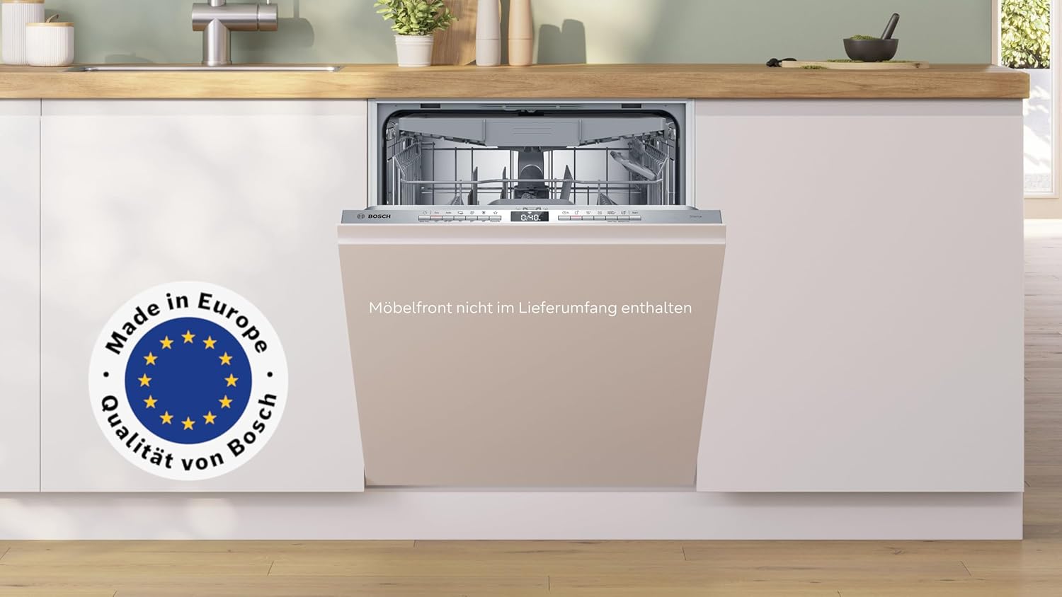 Bosch Geschirrspüler 60 cm, Vollintegriert, Besteckschublade, Automatisierte Startzeit, VarioFlex-Körbe und VarioSchublade - Flexibilität und Komfort beim Beladen, Extra Trocknen, SMV4HVX14E