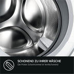 AEG Waschmaschine 8 kg, Serie 6000 ProSense: Mengenautomatik für automatische Anpassung von Waschdauer & Energieverbrauch, Startzeitvorwahl, Nachlegefunktion, Vollwasserschutz, 1400 U/min, L6AMZ48FL