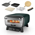 Ninja Artisan Outdoor-Pizzaofen und Heißluftfritteuse, 4 Funktionen: Pizza, Air Fry, Bake, Prove, 5 Pizzaeinst., mit 30 cm Pizzastein, Pizzaschale, Backblech, Heißluft-Fritteusen-Korb, Grau MO201EU