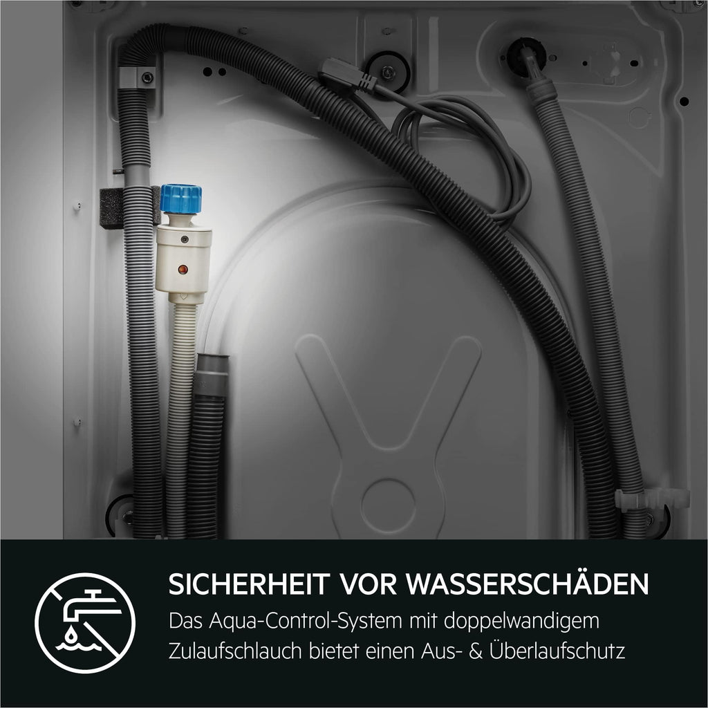 AEG Waschmaschine 8 kg, Serie 6000 ProSense: Mengenautomatik für automatische Anpassung von Waschdauer & Energieverbrauch, Startzeitvorwahl, Nachlegefunktion, Vollwasserschutz, 1400 U/min, L6AMZ48FL