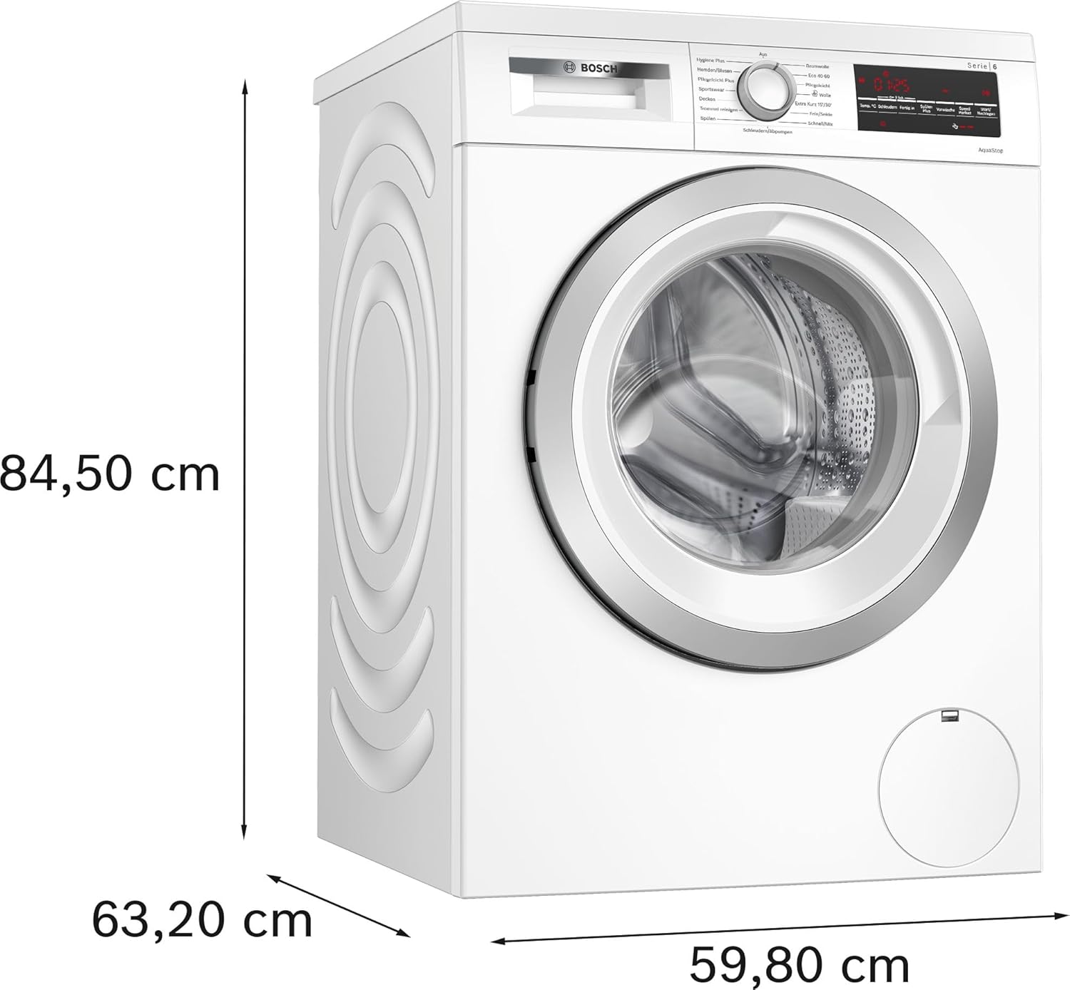 Bosch WUU28T71, Stiftung Warentest Testsieger*, Serie 6 Waschmaschine 8 kg, Unterbaufähig, 1400 UpM, Beladungserkennung, Hygiene Plus, Nachlegefunktion, Frontlader, LED Display, Schontrommel, AquaStop
