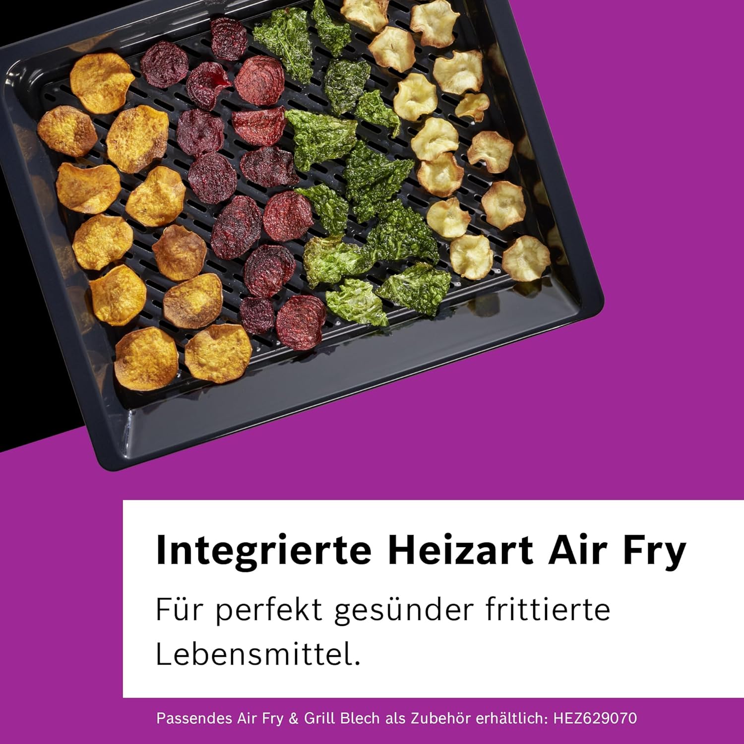 Bosch HBG7741B1, Serie 8 Smarter Einbau-Backofen, 60 x 60 cm, Made in Germany, Schwarz, Pyrolyse & Hydrolyse Selbstreinigung, Air Fry, Back Assist, 4D Heißluft, Farb-Touchscreen & Bedienring