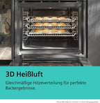 Siemens HB774G1B1, Stiftung Warentest Testsieger*, iQ700 Smarter Einbau-Backofen 60x60 cm, Made in Germany, activeClean Pyrolyse & humidClean Hydrolyse, Air Fry, Automatikprogramme, Touchscreen