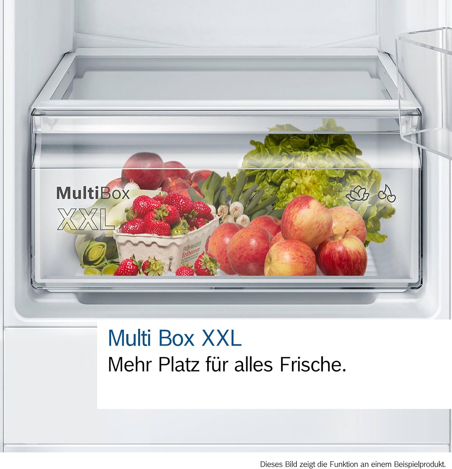 Bosch KIL42VFE0 Serie 4, Einbau-Kühlschrank mit Gefrierfach, 122 x 56 cm, Made in Germany, 172 L Kühlen & 15 L Gefrieren, Flachscharnier, FreshSense - für konstante Innentemperatur, Multibox XXL, LED
