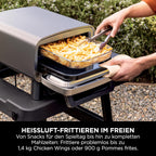 Ninja Artisan Outdoor-Pizzaofen und Heißluftfritteuse, 4 Funktionen: Pizza, Air Fry, Bake, Prove, 5 Pizzaeinst., mit 30 cm Pizzastein, Pizzaschale, Backblech, Heißluft-Fritteusen-Korb, Grau MO201EU